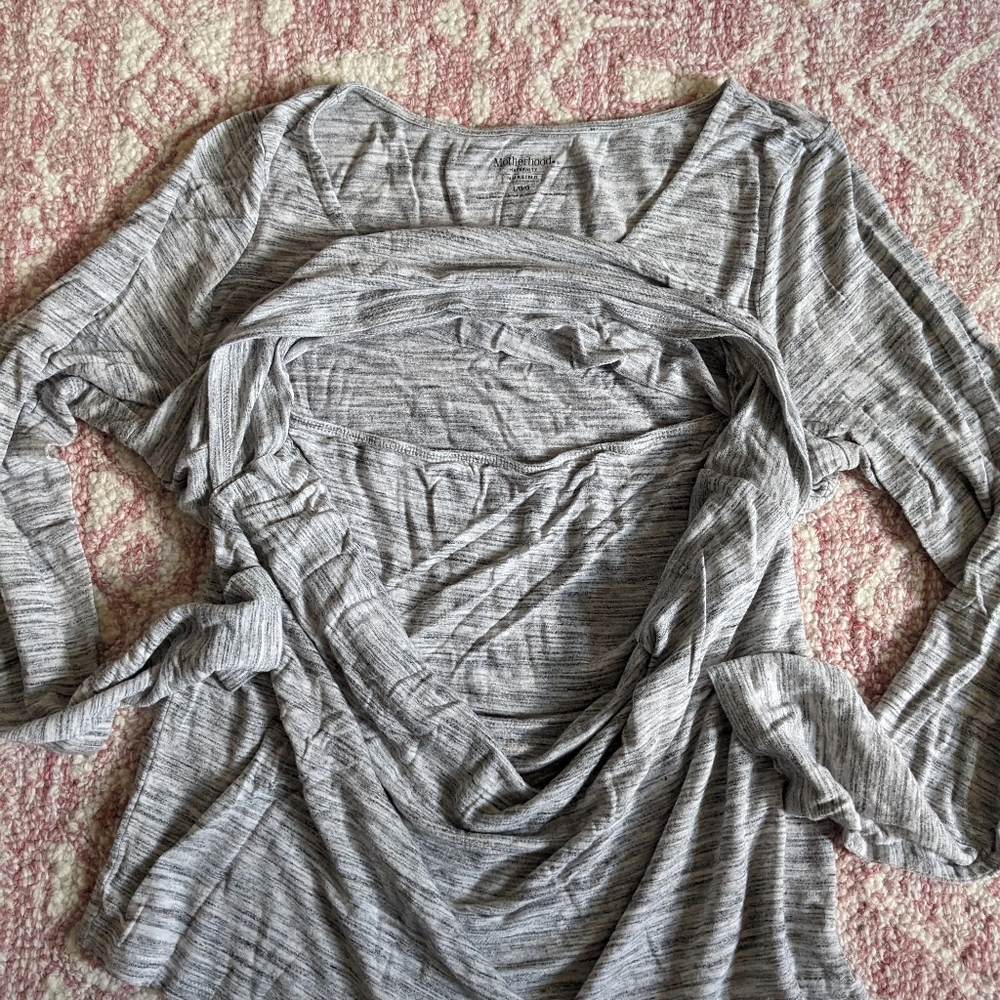 Motherhood Maternity Heather Grey Nursing top